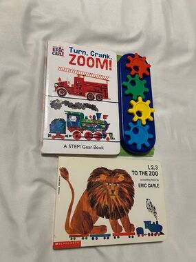 Eric Carle board book lot Turn Crank Zoom, 1 2 3 to the Zoo counting
